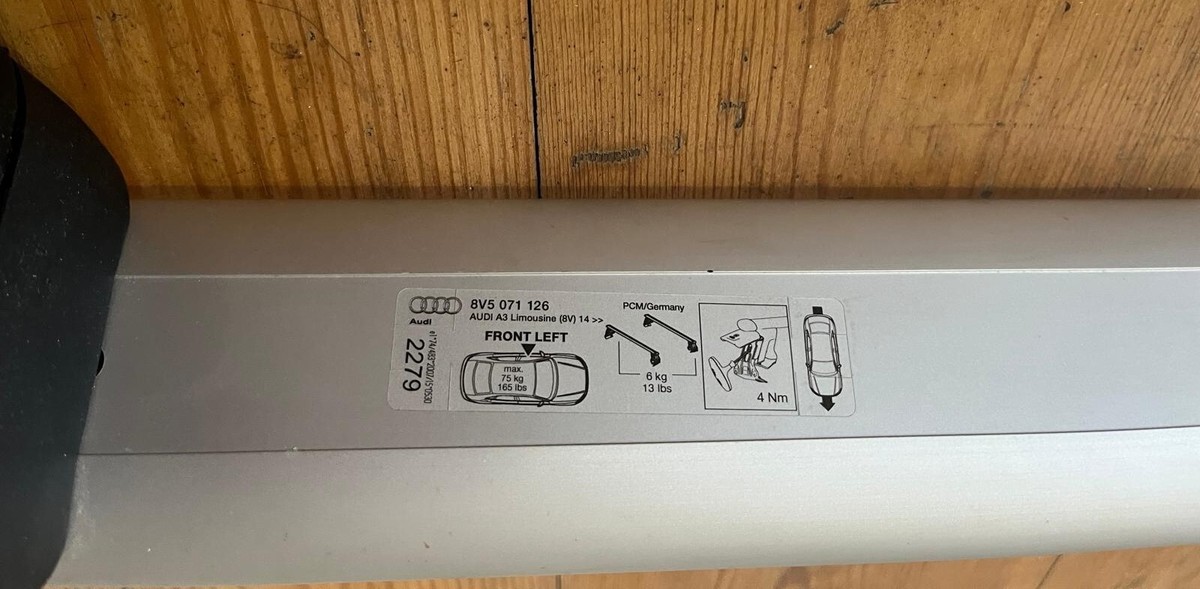 AUDI A3 8V Roof Rack Base Bars Set 8V5071126 USED GENUINE UK