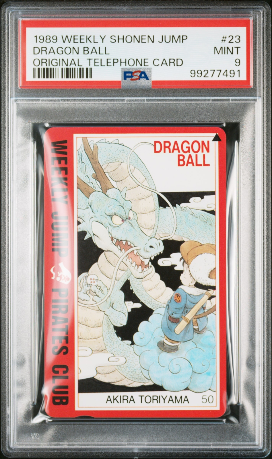1989 Weekly Shonen Jump Orig Telephone Cards #23 Dragon Ball PSA 9