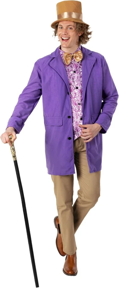 Disfraz de dueño de fábrica de chocolate para hombre traje Willy Wonka adulto Halloween M - XL Foto 2 de 4