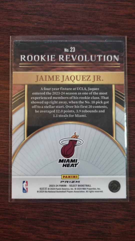 2023-24 Panini Select Jaime Jaquez Jr Red Rookie Revolution Red SSP #23 RC Heat - Image 2 of 2
