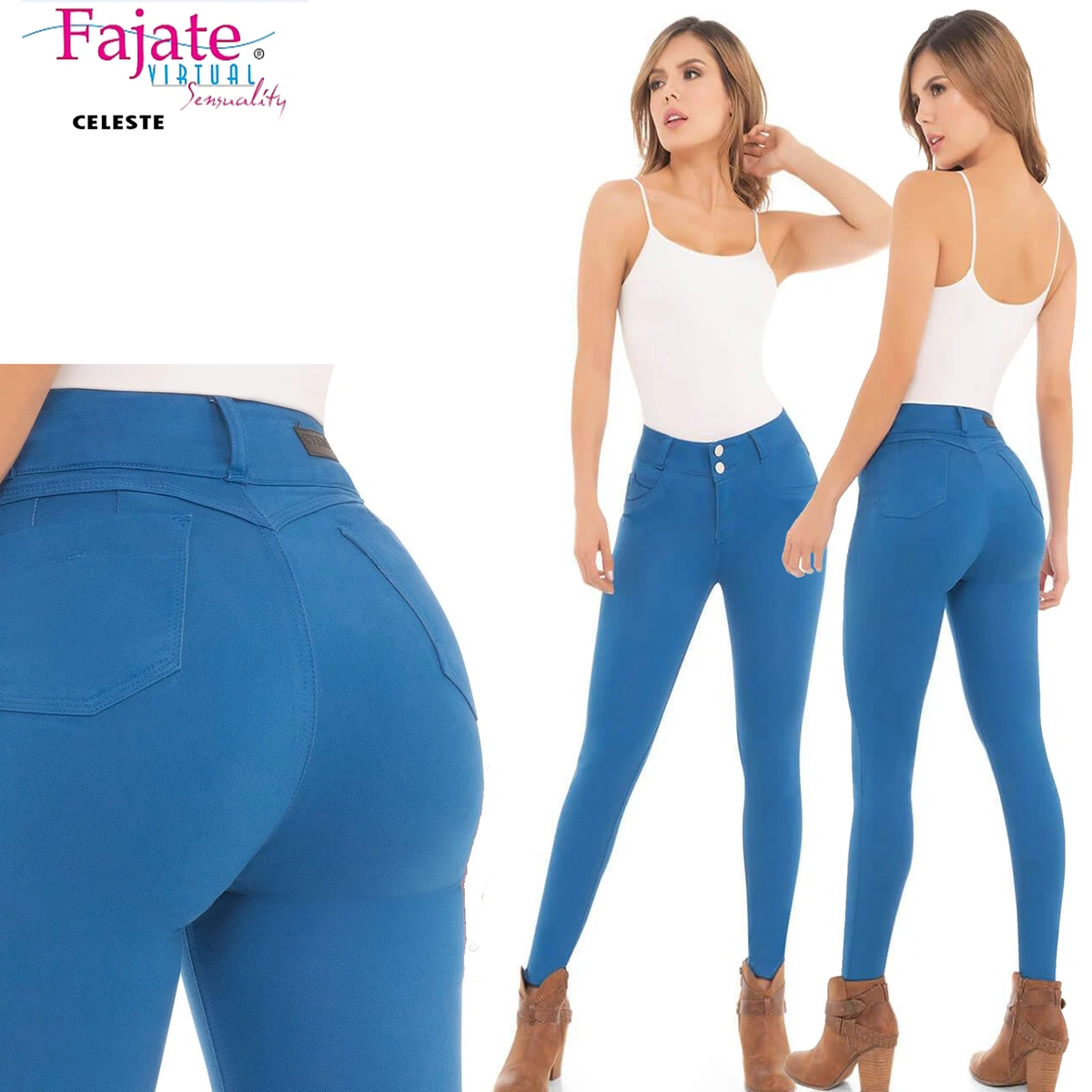 Cysm Colombian Jeans Levanta Cola Skinny Butt Lift Butt Push Up Denim Pants  Slim