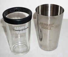 Absolut Vodka Wodka Bar Shaker mit Glas Edelstahl Barzubeh&ouml;r Cocktail NEU