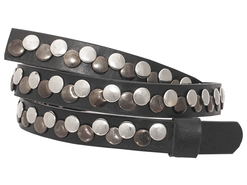 ¡NUEVO! Western Hatband - Black Tachoned Hatband - Plateado y Bronce Tachuelas Foto 2 de 4