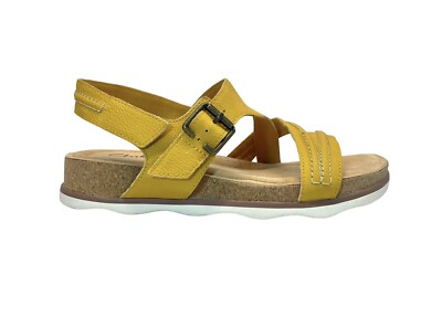 Clarks Collection Brynn Step Sandals Womens M Yellow Leather