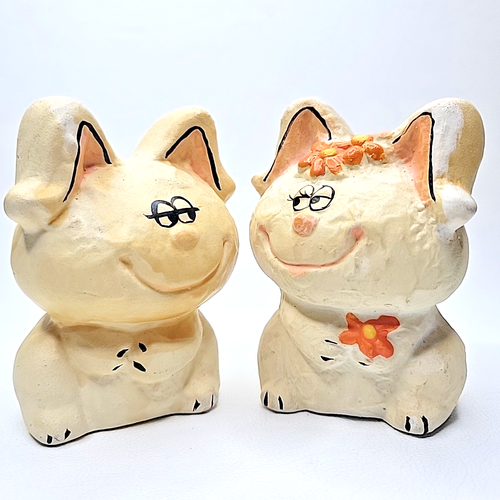 Rare Holt Howard "PO" Bunny Rabbit Easter Orange Vintage Salt Pepper Shakers ***