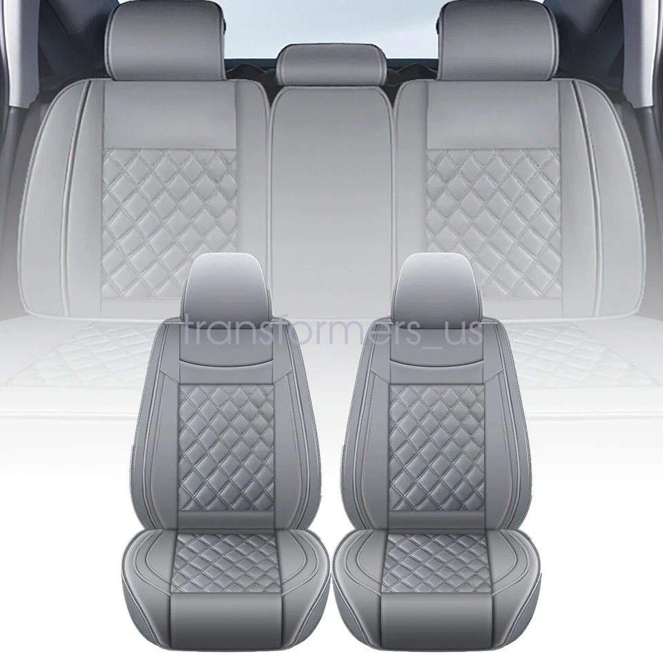 For Toyota Camry Car 5 Seat Covers Full Set Front & Rear Protector Cushions Gray - Image 2 of 4