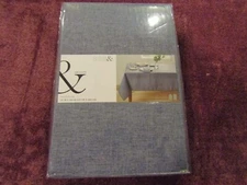 NWT Bed Bath & Beyond Olivia & Oliver Madison 70 " x 144 " Blue Tablecloth