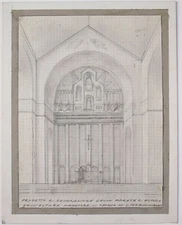 Giorgio Matteo Aicardi (Italian 1891- 1984) Pencil drawing Decoration project