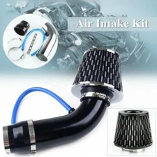 Air Intake Kit Black Pipe Diameter 3"+Cold Air Intake Filter+ Clamp+ Accessories