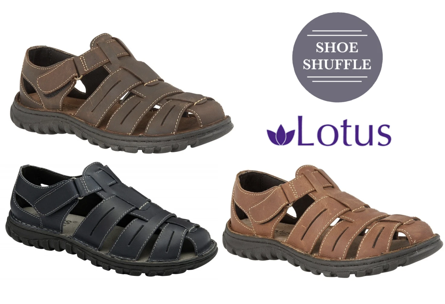 Lotus Bruno Covered toe leather fisherman sandal style sandal Cushioned footbed
