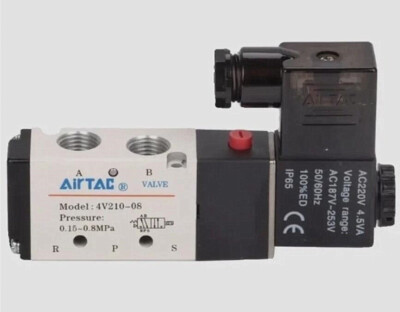 1x 4V210-08 Electromagnetic Directional Valve Air Valve Two Five-Way AC220V Part