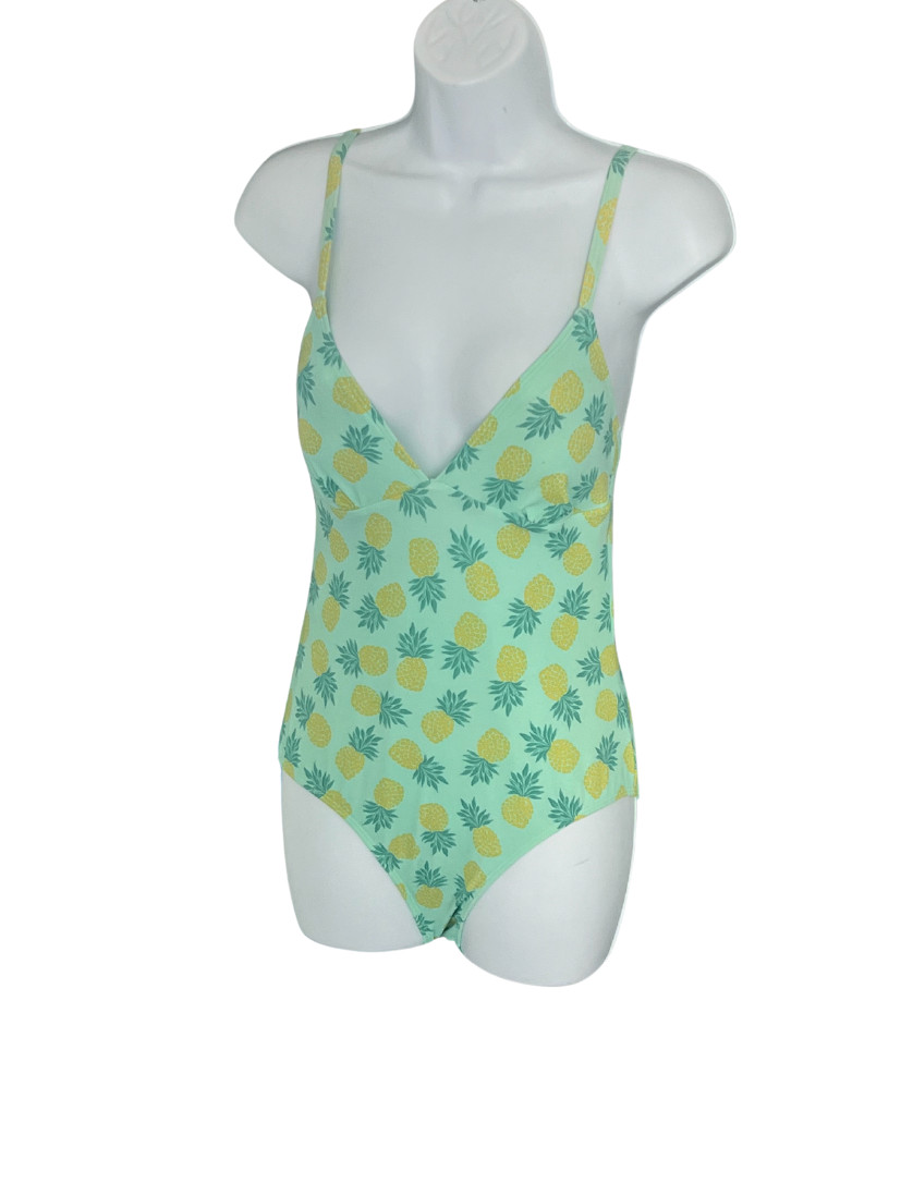 M&S SECRET SLIMMING PINEAPPLE PRINT AQUA MIX SWIMSUIT