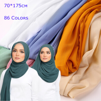 86 Farben Einfarbige Chiffon Schals Frauen Schal Kopf Wraps Muslim Hijab Soft