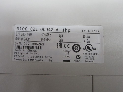 EMERSON UNIDRIVE M100-021 00042 A M100 - Picture 2 of 10