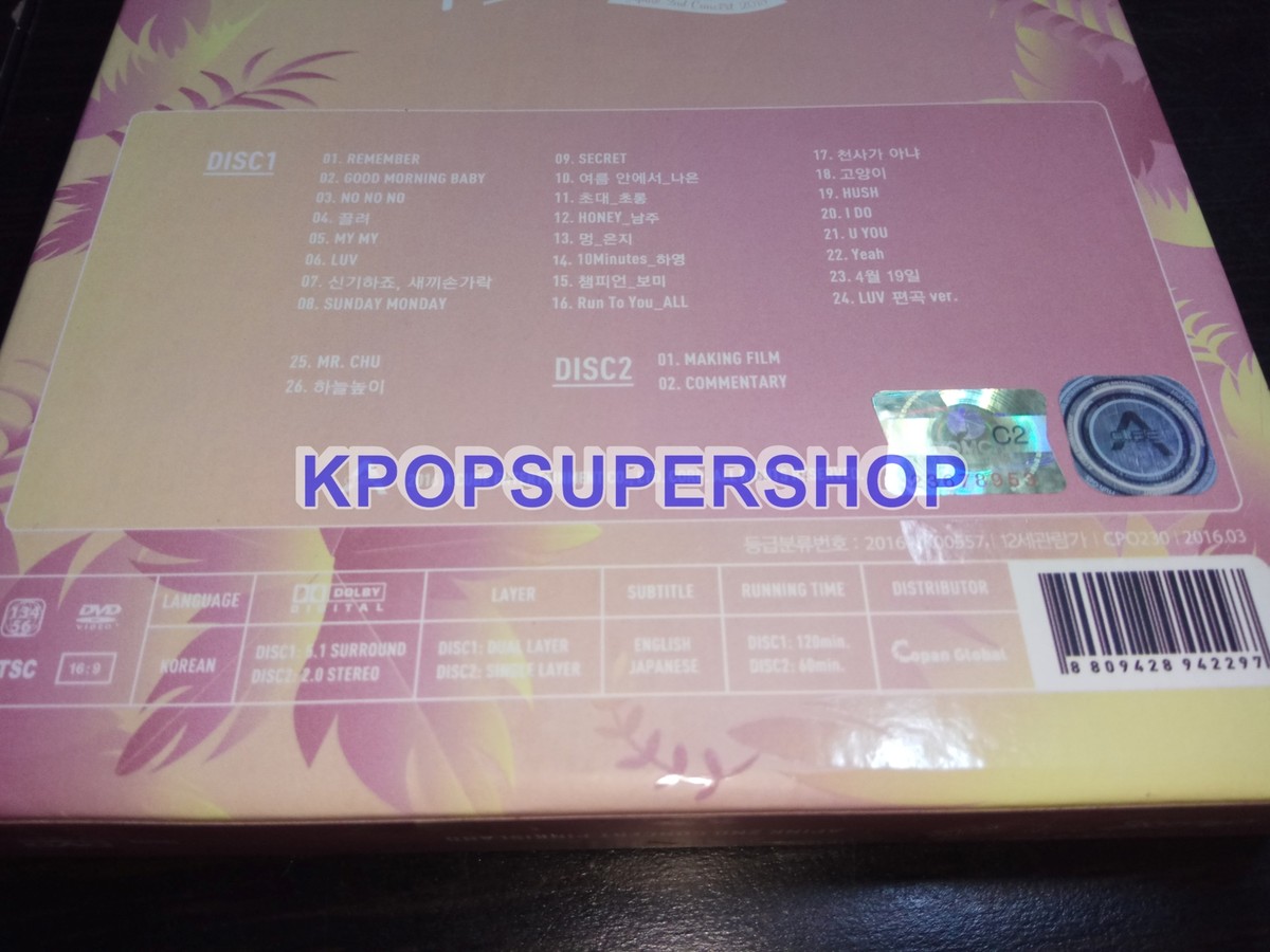 Apink 2nd Concert: Pink Island 2015 2 DVD Photobook Photocard