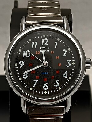 TIMEX T J2 silver TONE 12 HOUR ladies ESTATE bracelet WATCH WORKS FRESH BATT 
