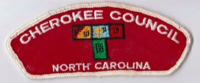 Cherokee Council North Carolina White Border Paper glued on Cloth Backing Pre-FD