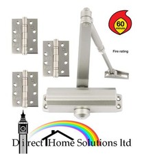 1 HR FIRE RATED DOOR CLOSER + 3 STAINLESS STEEL Grade 13 BALL BEARING HINGES 4"
