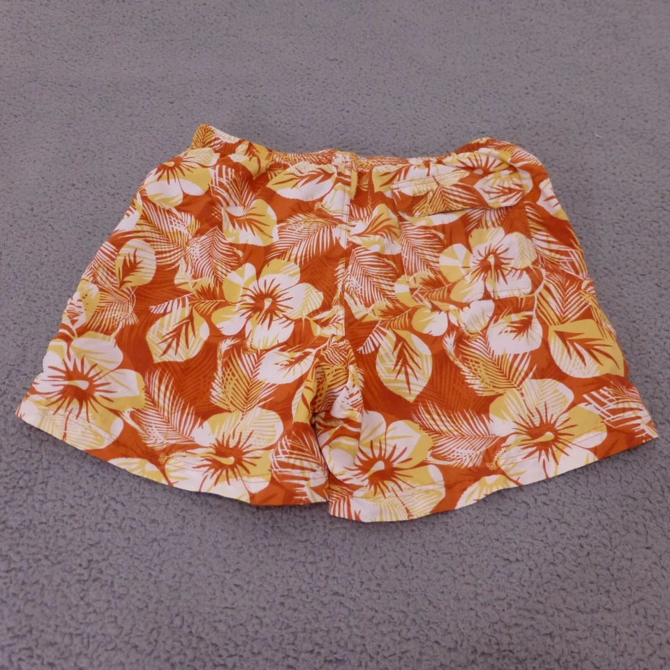 Bañador LL Bean Para Hombre Mediano Floral Malla Forrado Tropical Naranja Playa Foto 2 de 4