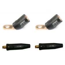 Lenco Tweco Style Connector & Lug Set for 1/0 - 2/0 Welding Cable