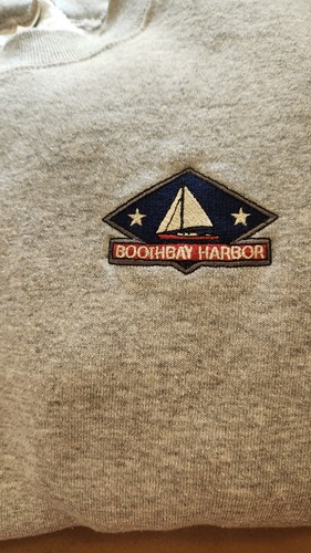 Vintage Fruit Of The Loom Gray Boothbay Harbor Sweatshirt Size Womens Medium - Picture 3 of 5