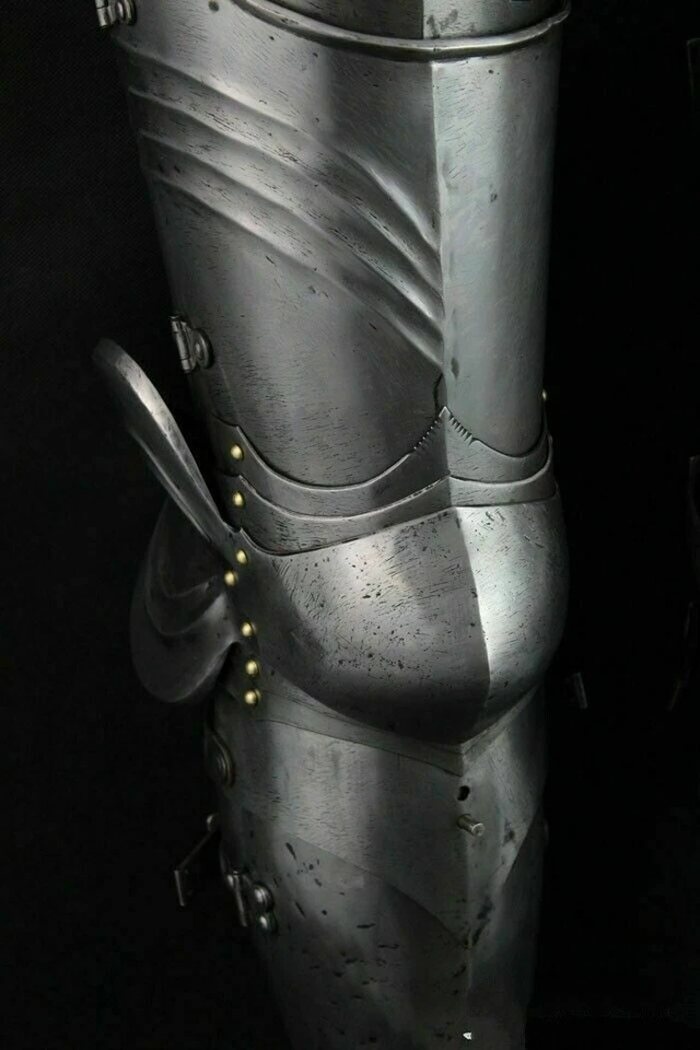 Conjunto de pierna gótica medieval martillada medieval armadura larp recreación disfraz de disfraces Foto 4 de 4