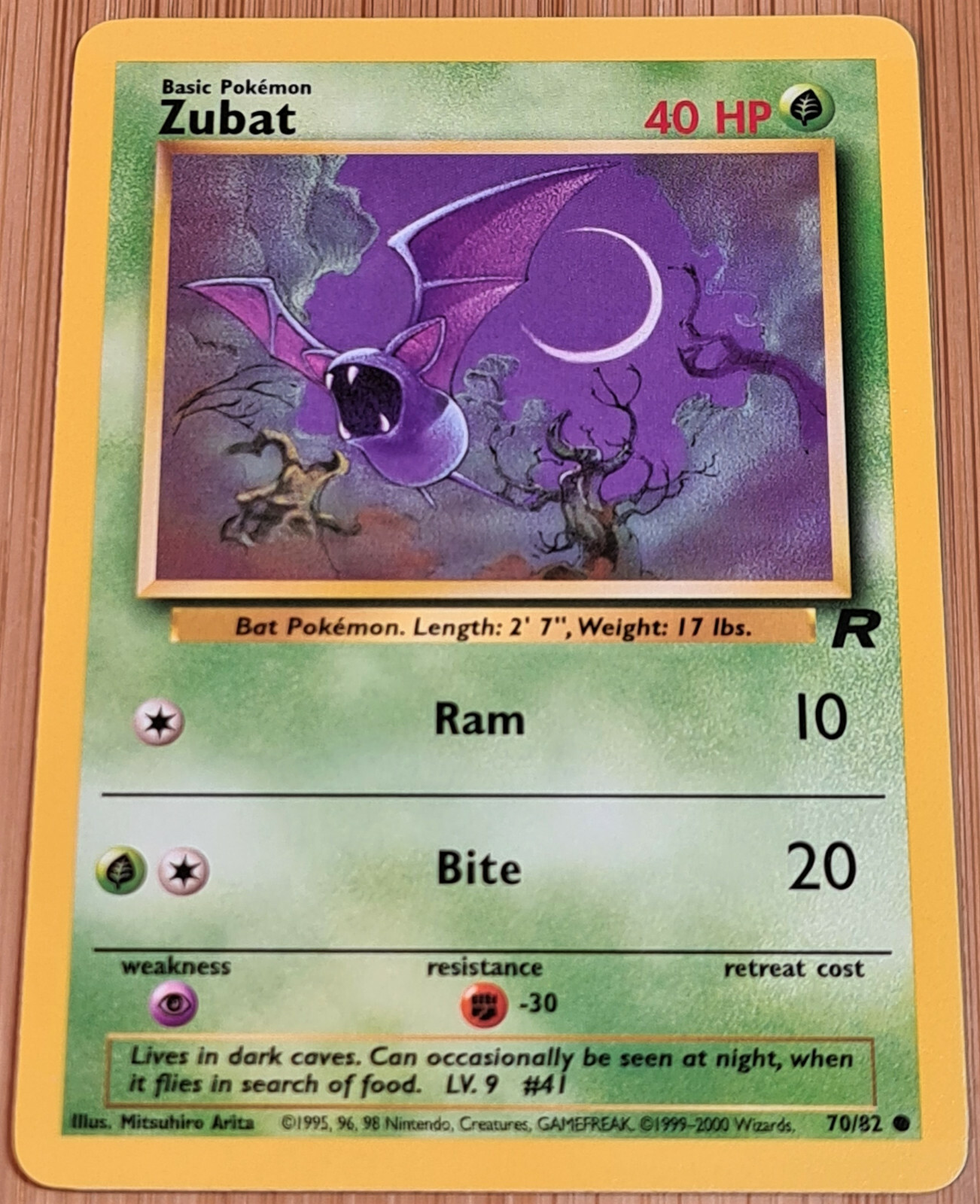 Zubat # 70/82 Common aus Team Rocket von 2000 Pokemon Englisch Mint Vintage