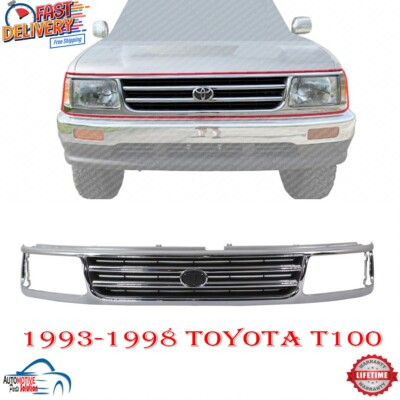 #ad #ad GRILLE ASSEMBLY CHROME SHELL WITH BLACK INSERT PLASTIC FOR 1993 1998 TOYOTA T100 $166.99