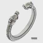 VIKING ARMRING WITH DRAGON'S HEAD NORSE TORC BRACELET RAGNAR VIKING JEWELRY