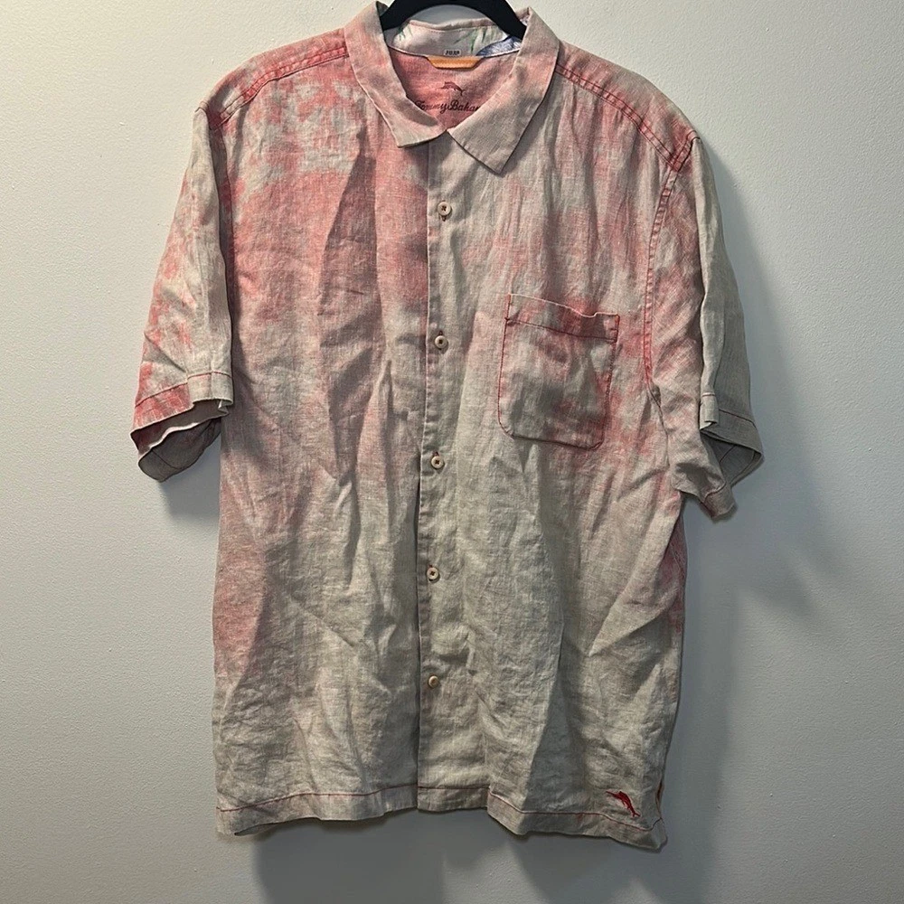 Tommy Bahama Men's Tie Dye Linen Button Front Casual Shirt Size XL