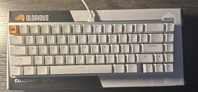 Glorious GMMK2 RGB Compact Mechanical Gaming Keyboard 65% White with Coil Cable