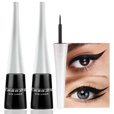 evpct 2Pcs Black & Black Liquid Eyeliner Colorful Set Waterproof Colored Colo...