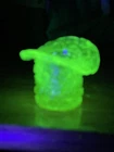 Vintage Fenton Daisy & Buttons Vaseline (Uranium) Glass Top Hat