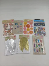 Crafter's Square Jot Stickers Lot 7 Packs Flowers Feathers Stars Space Pop Up