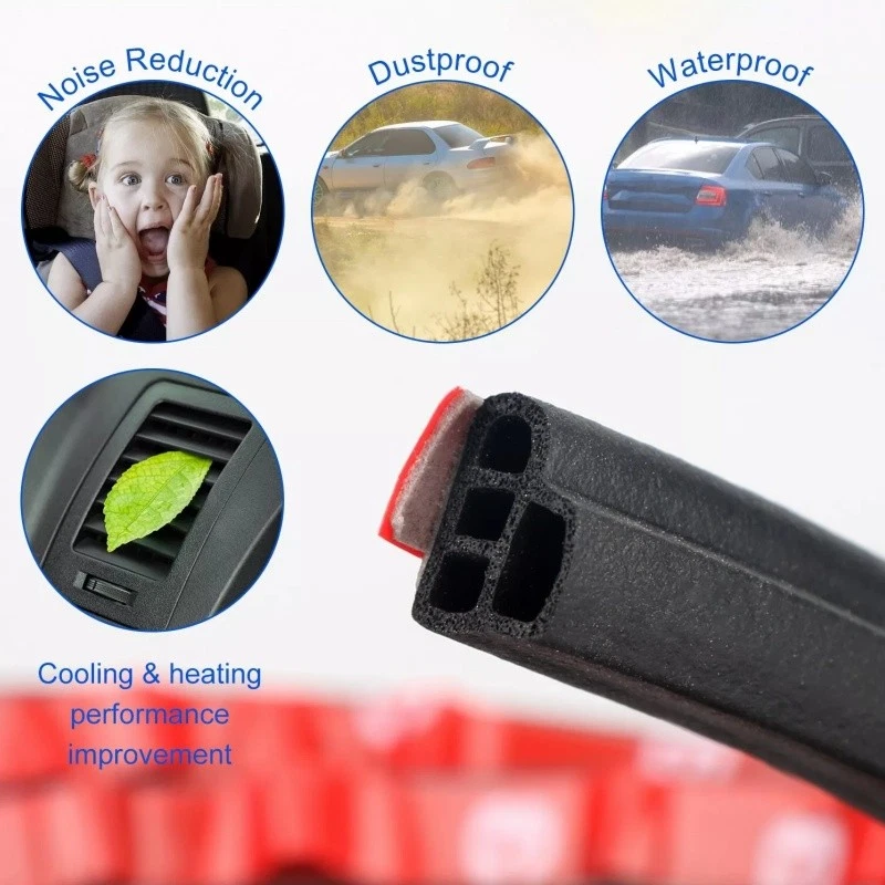 Tira de sellado de goma insonorizante universal de 33 pies para capó de maletero de puerta de coche Foto 4 de 4