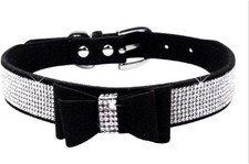 Cute Dog Collar with Bling Rhinestone, Fancy Crystal Diamond Glitter XS Black1