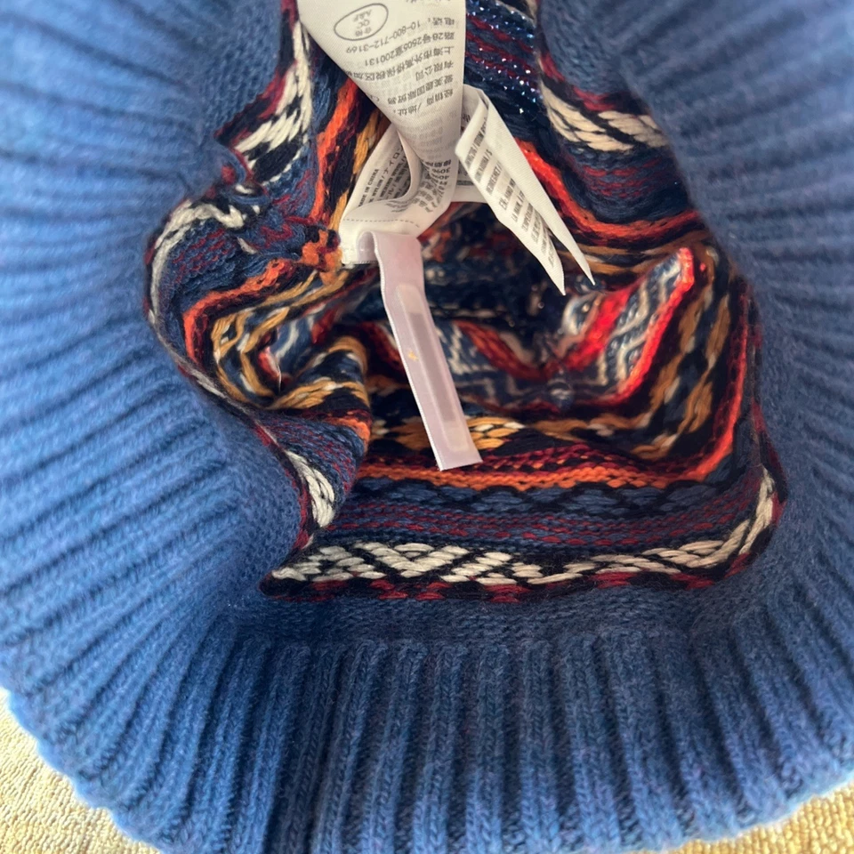 Abercrombie & Fitch Winter Hat Cap Blue One Size Multicolored Warm Beanie NWT - Image 4 of 4