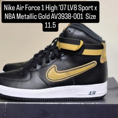 Nike Air Force 1 High '07 LV8 Sport x NBA Metallic Gold AV3938-001  Size 11.5