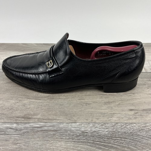 VTG Florsheim Royal Imperial Moc Toe Bit Loafers Sz 11 Black w/Box & Covers - Picture 8 of 24