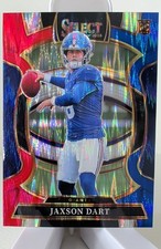 2025 Panini Select - Concourse Jaxson Dart #93 Red & Blue Shock Prizm (RC)