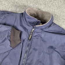 Vtg L.L. Bean Warm-Up Jacket Mens L Blue Fleece Lined Thinsulate Full Zip Bomber