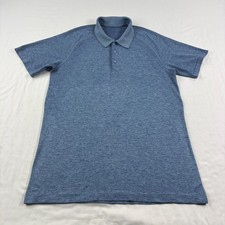 Lululemon Metal Vent Tech Shirt Mens Small Blue Polo Golf Performance Stretch