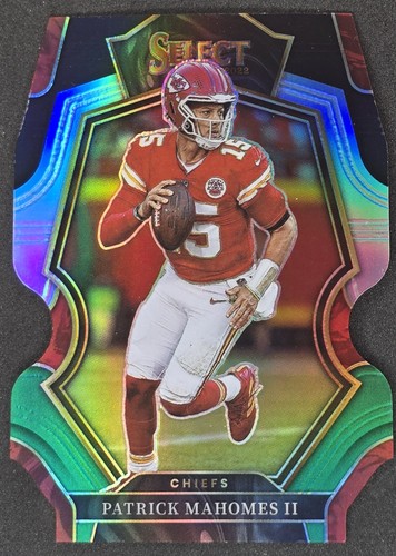 2022 Panini Select #148 Patrick Mahomes II Black and Green Prizm Die Cut CHIEFS