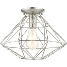 Livex Lighting 46248-91 Geometric Flush Mount Brushed Nickel