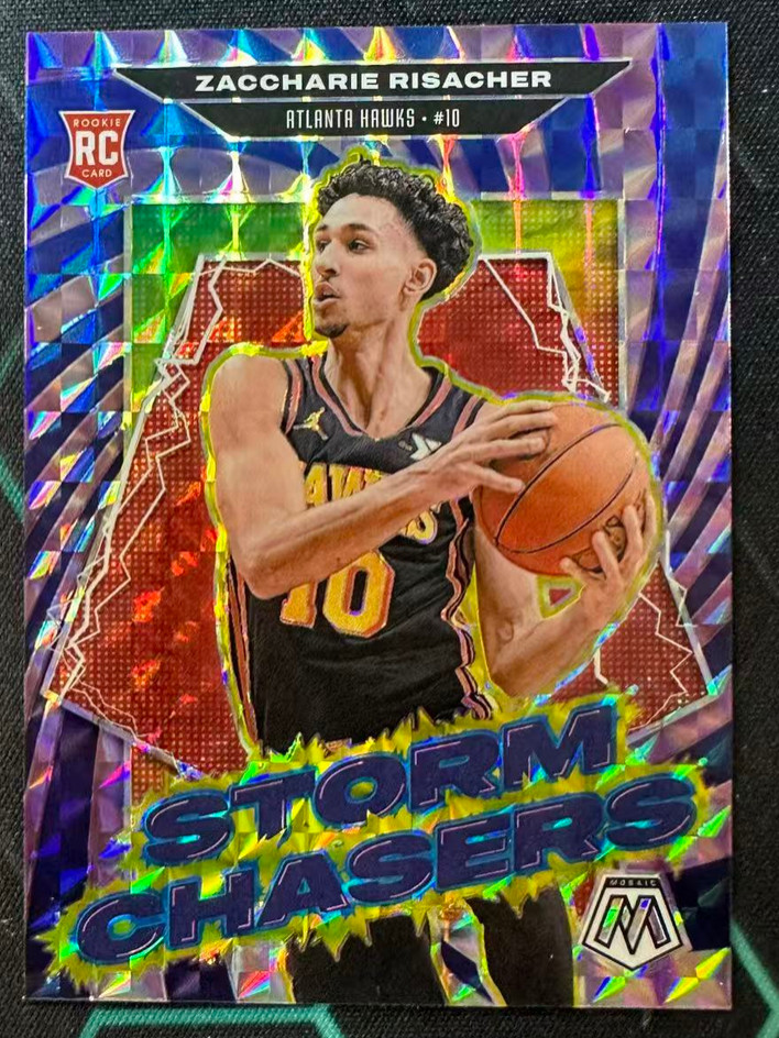 Zaccharie Risacher 2024-25 Panini Mosaic Reactive Storm Chasers RC SP #18