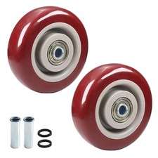 2Pcs 4 Inch Push Cart Wheels, 4" x 1.26" PU Caster Wheels Bearings Repair Kit...