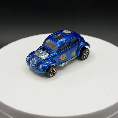 Vintage Hot Wheels Redline Custom Volkswagen Blue US Base- Nice Car!
