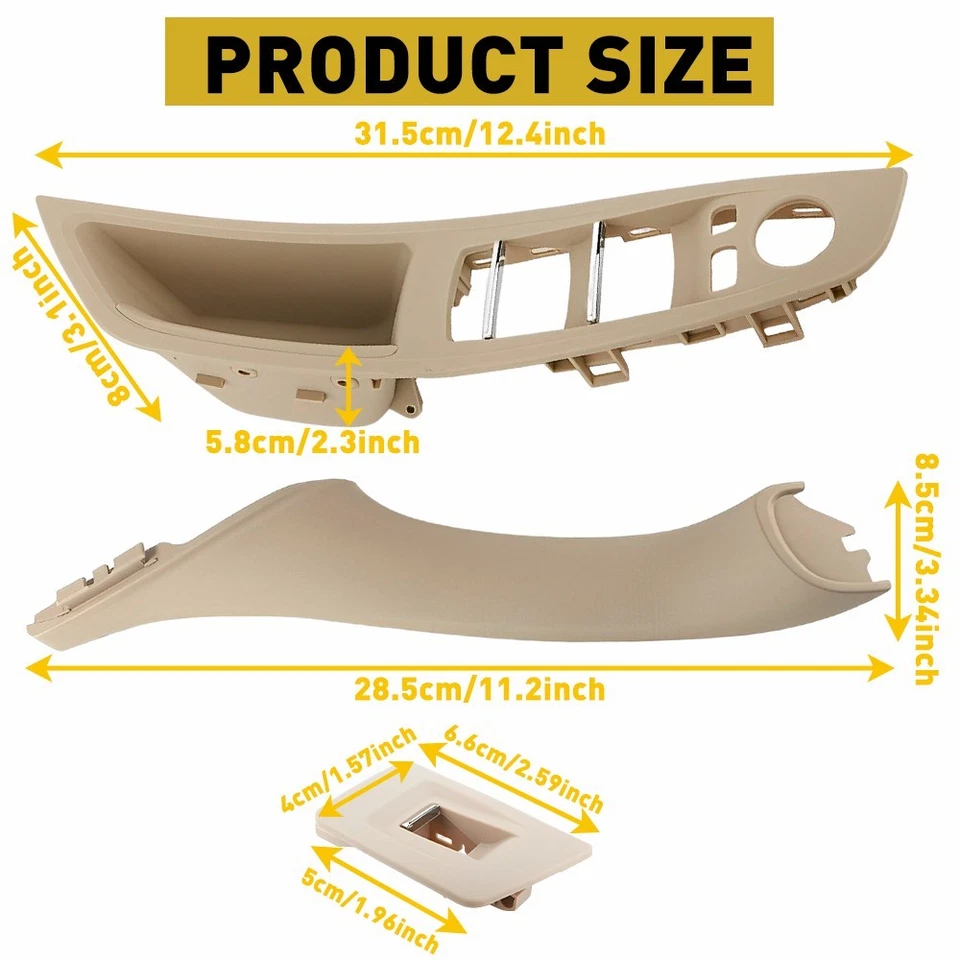 Inner Door Panel Handle Pull Trim Cover For 10-16 BMW 5 Series F10 F11 Foto 2 de 4