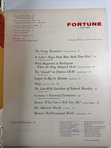 Fortune Magazin Juni 1964 Vollmagazin - Großformat IBM Young Executives - Bild 2 von 4
