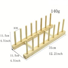 Bamboo Dish Drying Rack Kitchen Counter Plate Cup Pot Lid Organizer Holder